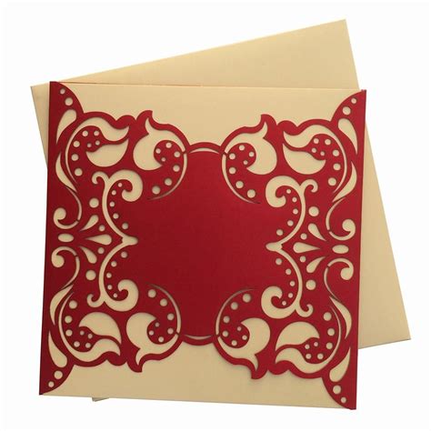 Maroon Color Invitation Available With Set Of Two Inserts And Envelope