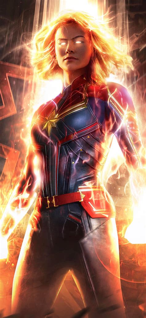 Download Captain Marvel Glowing K Marvel Iphone Wallpaper Wallpapers Com