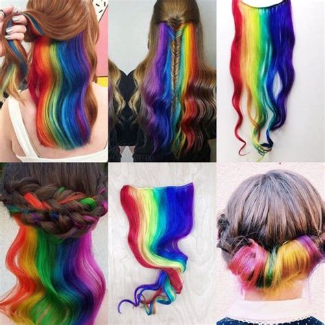 Custom Under Lights Clip In Hair Extensions Mermaid Hair Etsy Colored Hair Extensions