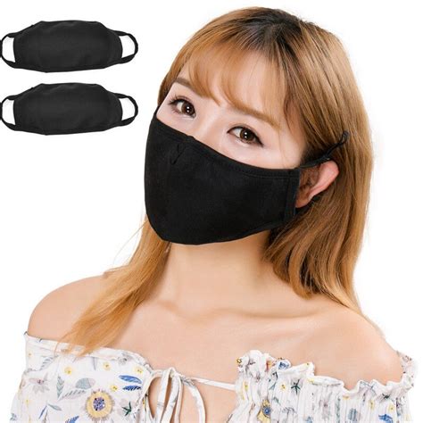 Cotton Mouth Masks Elastic Strap Health Care Dustproof Sunscreen Masks Black In Women S Masks