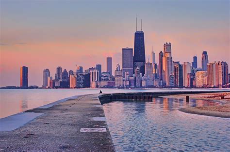Breathtaking View Of Hook Pier At North Avenue Beach Chicago