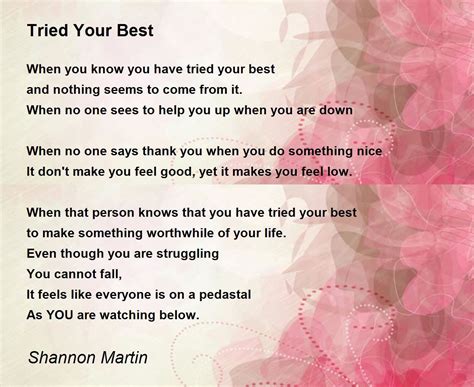 Tried Your Best Tried Your Best Poem By Shannon Martin