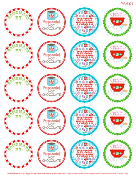Print on clear label paper. Peppermint Please Christmas Printable Labels & Tags ...