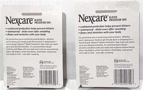 Lot 2 Nexcare Blister Prevention Tape Tears Easily Cushioned Foam