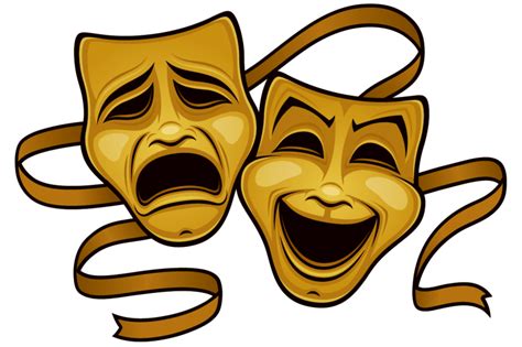 Gold Comedy And Tragedy Theater Masks By Fizzgig Thehungryjpeg