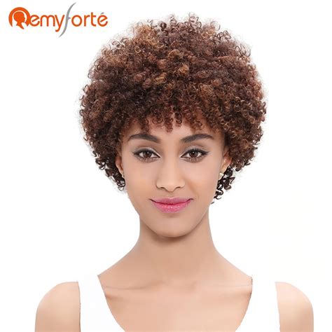 Remy Forte Short Curly Weave Human Hair Wigs For Black Women Brazilian