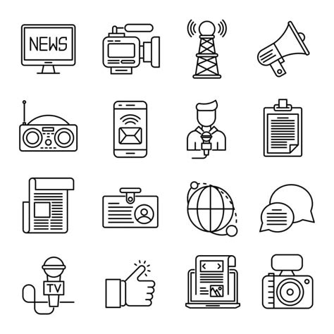 new news vector art png news outline icons set news icons outline icons blog png image for