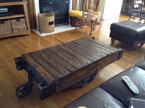 Keep things large and weighty and you'll love the look with minimal effort. ANTIQUE INDUSTRIAL RAILROAD FACTORY CART VTG COFFEE TABLE ...