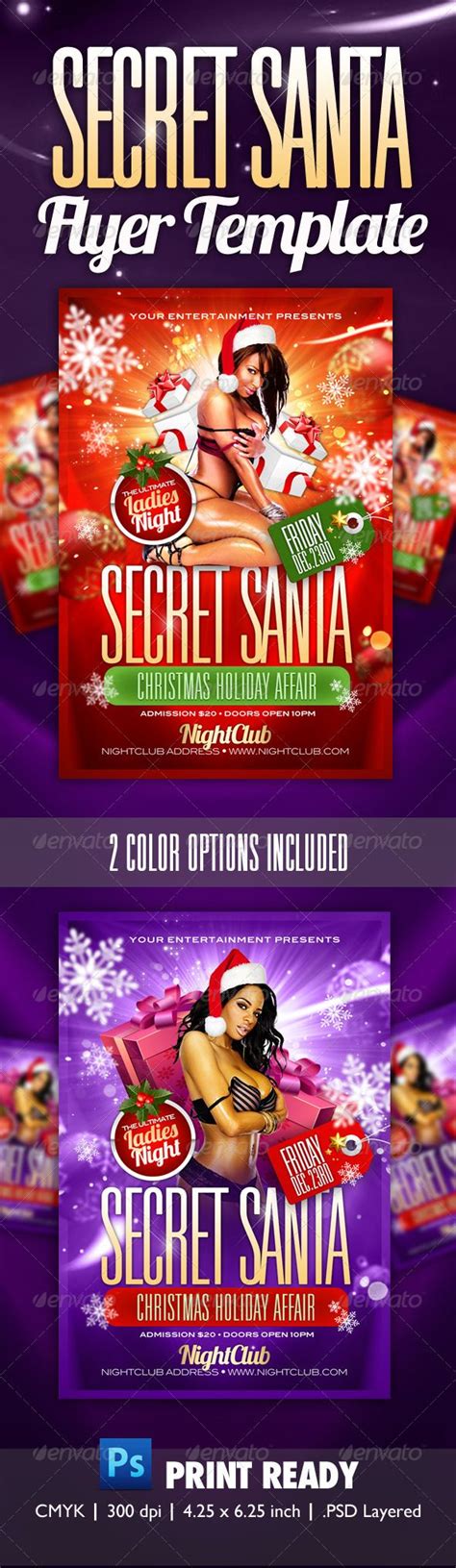 Secret Santa Party Flyer Template Clubs And Parties Events Party