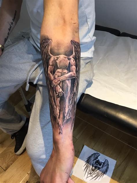Fallen Angel Tattoo By Dan Limited Availability At Salvation Tattoo Studios Tattoos For Guys
