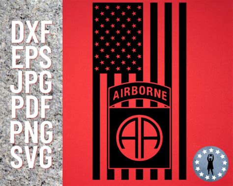 Us Army 82nd Airborne Division United States Flag Vertical Digital File