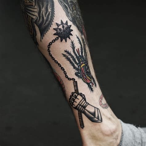 Medieval Spiked Mace Tattoo