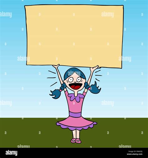 Screaming Girl Holding Sign Stock Vector Image And Art Alamy