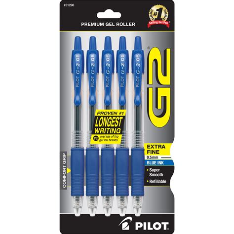 Pilot G2 Premium Retractable Gel Ink Pens Extra Fine Point 05 Mm