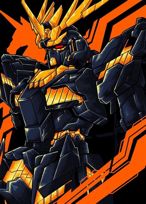Gundam Banshee Poster By Wahyudi Artwork Displate In 2022 Gundam