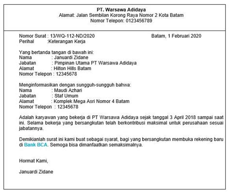 Contoh surat rekomendasi perusahaan untuk pindah departemen. 20+ Contoh Surat Keterangan Kerja (UNTUK BERBAGAI KEPERLUAN)