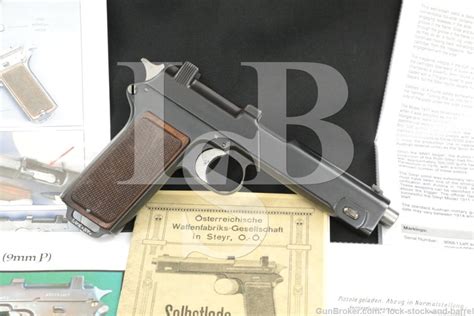 Steyr Hahn Model 1912 9mm Luger 08 Marked Semi Automatic Pistol 1916 C