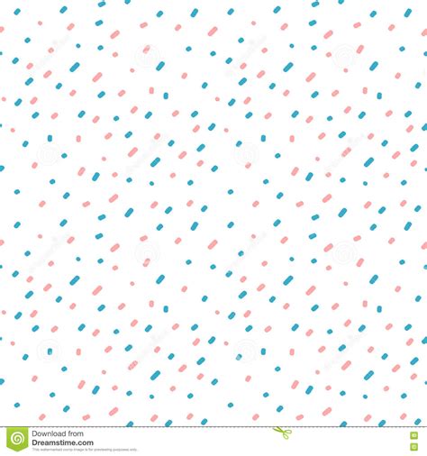 Cute Pink Blue Confetti On White Background Seamless Pattern