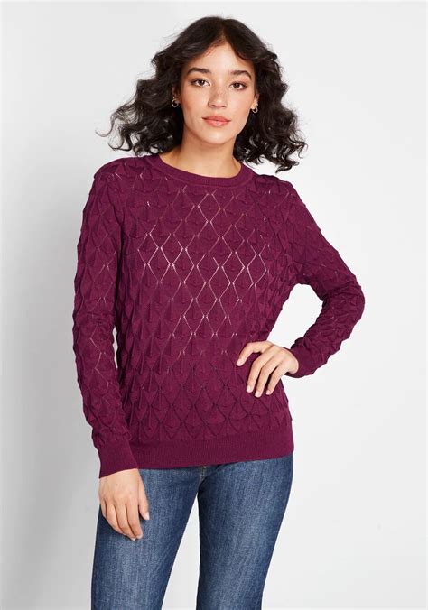 Looking Lively Textured Sweater This Purple Sweater From Our Modcloth