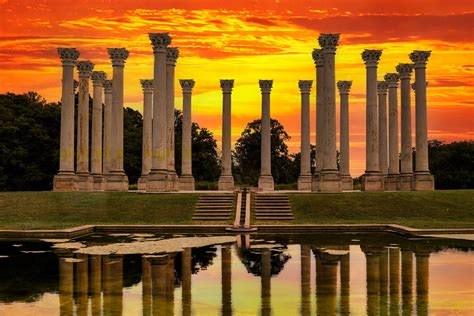 2 Photos Golden Sunset At The Capitol Columns National Etsy