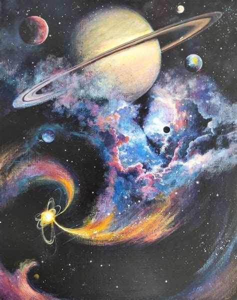 Maheen Shaukat Art Space Drawings Space Painting Galaxy Painting
