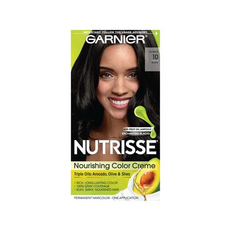 Garnier Nutrisse Nourishing Color Creme 10 Black Lasting Hair Color