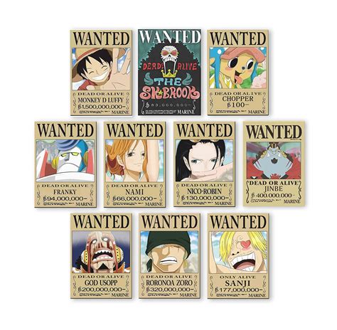 Buy One Piece Wanted Posters New Edition Straw Hat Pirates Crew Luffy Chopper Zoro Nami Usopp