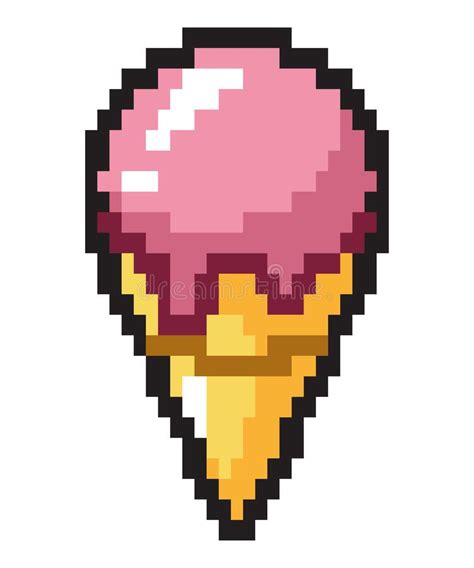 Ice Cream Pixel Art 8 Bit Icecream Vector Illustration Stock Vector