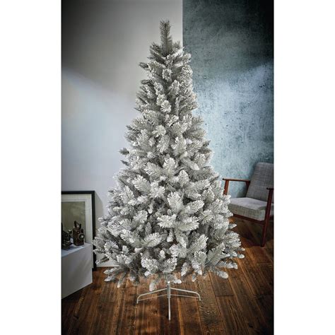 Snow Tipped Silver Fir Artificial Christmas Tree With Stand 8ft