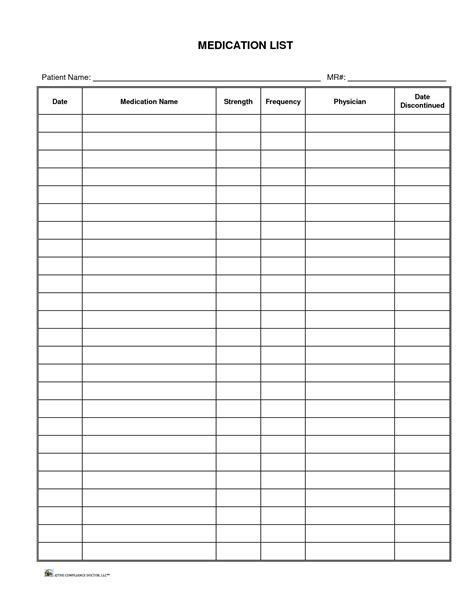 Fillable Medication Profile Form Printable Forms Free Online