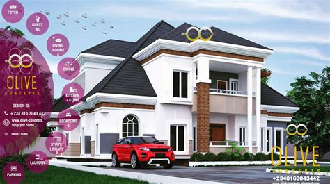 Architectural Design Of Five Bedroom Bungalow In Nigeria Pent House Building House Plans