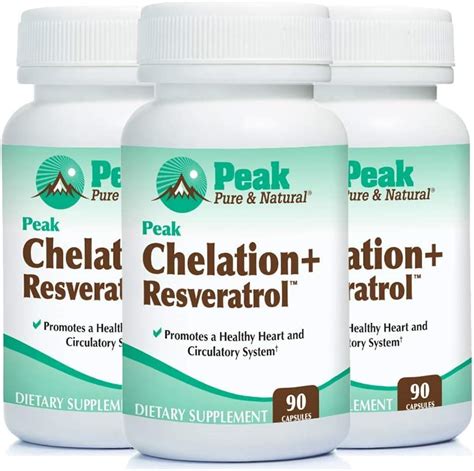 peak pure and natural peak chelation resveratrol 3 pack calcio disodium edta