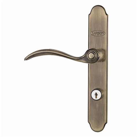 Larson Quickfit Antique Brass Storm Door Matching Handleset In The