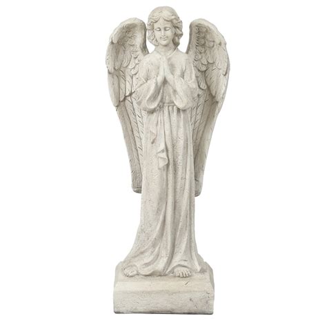 Luxenhome Off White Resin Praying Angel Garden Statue Cymax Business