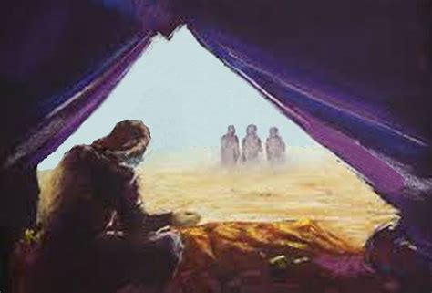42 Abraham Looks From His Tent And Sees 3 Men Genesis 182 He Looked