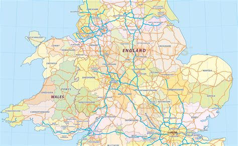 Digital UK Simple County Administrative map @5,000,000 scale. Royalty ...