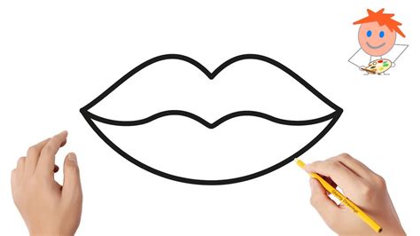 The longer you draw the horizontal line, the wider the lips will be. How to draw lips | Easy drawings - YouTube