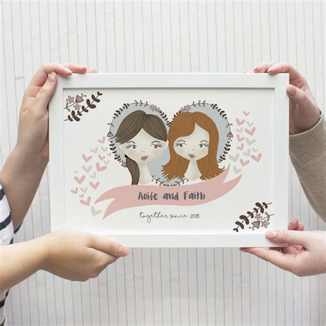 Personalised Same Sex Couple Print For Women By Fromlucyandco