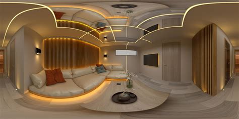 Spherical 360 Seamless Panorama Projection Of An Interior Modern Design