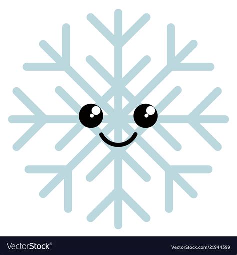 Happy Cute Snowflake Weather Icon Royalty Free Vector Image