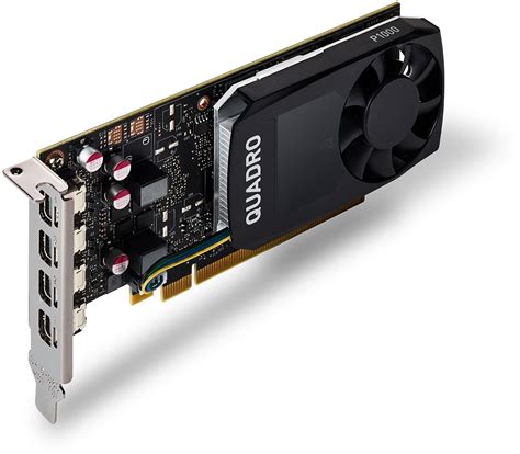 Nvidia Quadro P1000 Graphics Card 4x Mdp14 Plus 4 Dvi Adapters