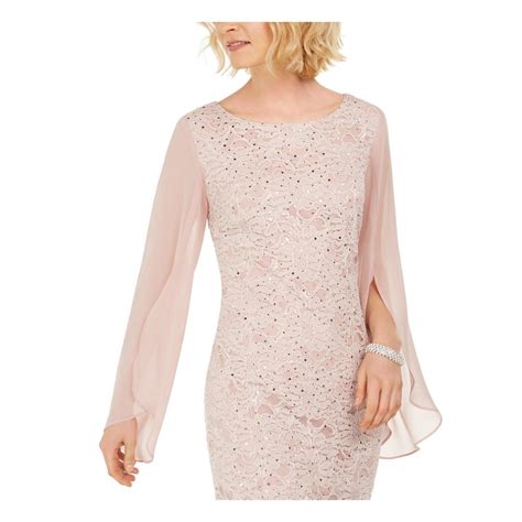 Connected Apparel Connected Apparel Womens Pink Lace Sequined Sheer