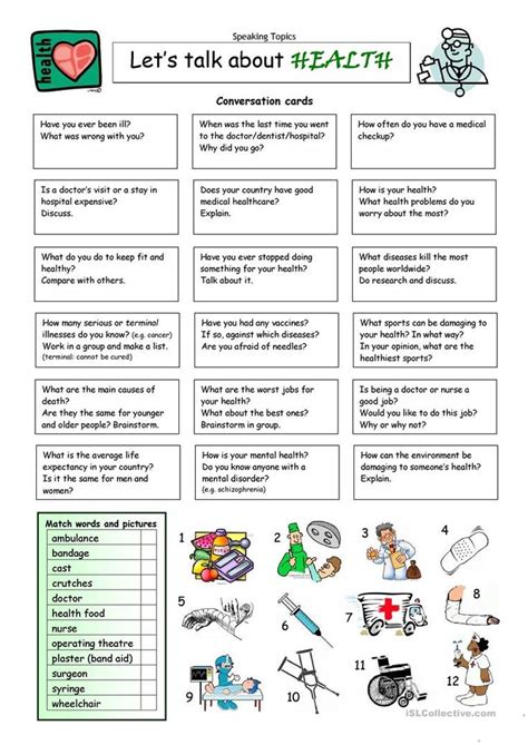 Lets Talk About Health Worksheet Free Esl Printable Worksheets Made By Teachers Learn