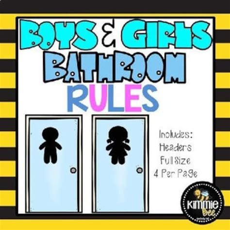 School Bathroomrestroom Rules Posters Etsy