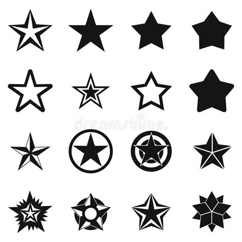 Star Icons Set Simple Style Stock Vector Illustration Of Geometric
