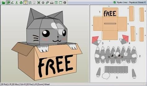 Free Papercraft Template Cute Cat Papercraft