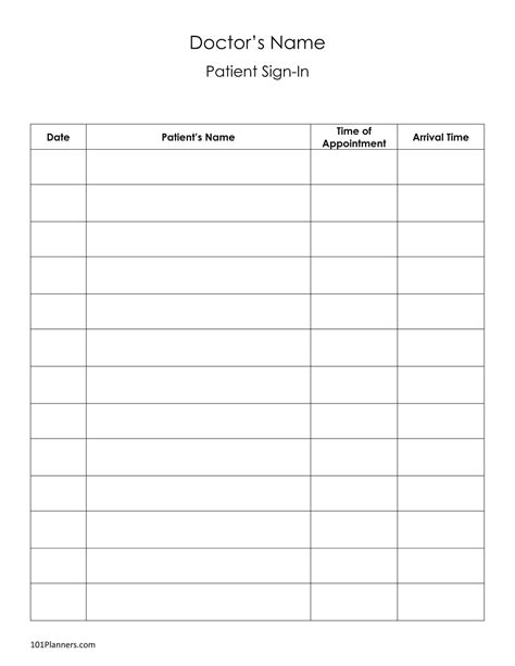 Free Sign Up Sheet Sign In Sheet Instant Download