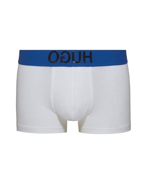 Boss By Hugo Boss Stretch Cotton Trunks With Reverse Logo Waistband In