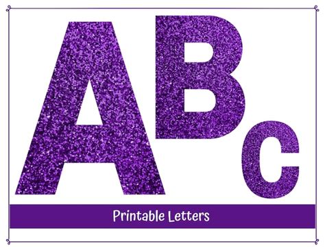 Purple Glitter Clip Art Alphabet Letters Uppercase A Z Etsy