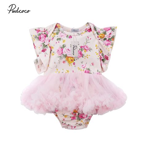Buy Cute Flower Newborn Baby Girls Tutu Romper Dress
